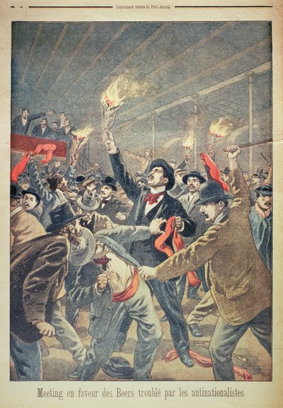 A Meeting in Favour of the Boers Disrupted by Anti-Nationalists, illustration from Le Petit Journal, c.1899 by Oswaldo Tofani